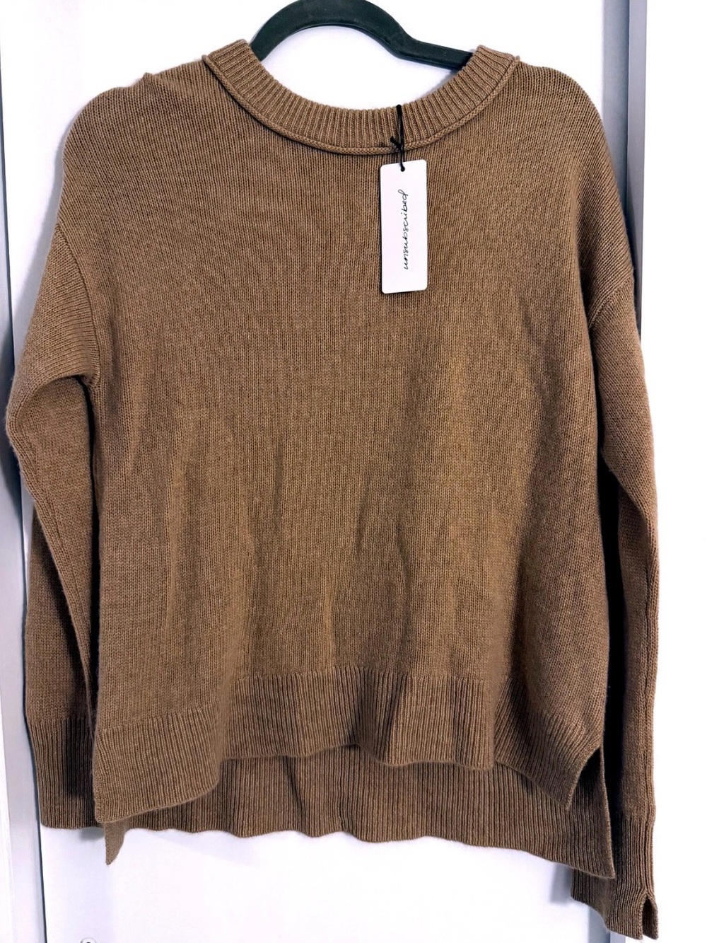 Unsubscribed Camel Crewneck Sweater - XS and NWT